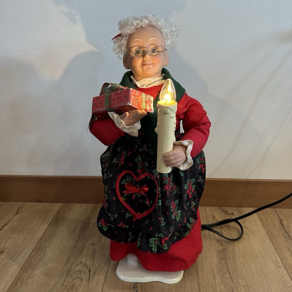 Holiday Creations Animated Holiday‎ Figure Mrs. Claus 1990s Vtg Light Up READ